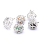 Maxbell Apple Natural Agate Cages Pendants Jewelry Making Essential Locket Pendants