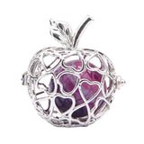Maxbell Apple Natural Agate Cages Pendants Jewelry Making Essential Locket Pendants