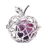 Maxbell Apple Natural Agate Cages Pendants Jewelry Making Essential Locket Pendants