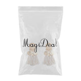 Maxbell 2.56in Bohemian Multicolor Tassel Earrings Fringe Drop Earrings Beige - Aladdin Shoppers
