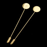 Maxbell 10 Pieces Empty Base 1.2cm Lapel Stick Pin Hat Scarf Brooch DIY Craft Gold - Aladdin Shoppers