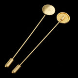 Maxbell 10 Pieces Empty Base 1.2cm Lapel Stick Pin Hat Scarf Brooch DIY Craft Gold - Aladdin Shoppers