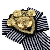 Maxbell Pre-tied Bowknot Brooch Fabric Bow Tie Men Wome British Badge Black Stripe - Aladdin Shoppers