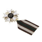 Maxbell 2 Pieces Vintage Crown Star Geometric Medal Badge Fabric Uniform Brooch
