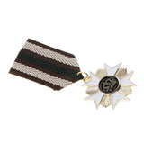 Maxbell 2 Pieces Vintage Crown Star Geometric Medal Badge Fabric Uniform Brooch