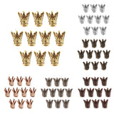 Maxbell 20 Pcs Crown Shaped Spacer Loose Beads Jewelry Charms Connector Gold& Silver