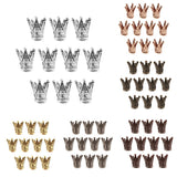 Maxbell 20 Pcs Crown Shaped Spacer Loose Beads Jewelry Charms Connector Gold& Silver