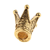 Maxbell 20 Pcs Crown Shaped Spacer Loose Beads Jewelry Charms Connector Gold& Silver