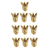 Maxbell 20 Pcs Crown Shaped Spacer Loose Beads Jewelry Charms Connector Gold& Silver