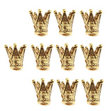 Maxbell 20 Pcs Crown Shaped Spacer Loose Beads Jewelry Charms Connector Gold& Silver