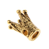 Maxbell 20 Pcs Crown Shaped Spacer Loose Beads Jewelry Charms Connector Gold& Silver
