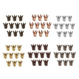 Maxbell 20 Pcs Crown Shaped Spacer Loose Beads Jewelry Charms Connector Gold& Silver