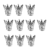 Maxbell 20 Pcs Crown Shaped Spacer Loose Beads Jewelry Charms Connector Gold& Silver