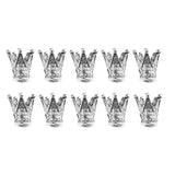 Maxbell 20 Pcs Crown Shaped Spacer Loose Beads Jewelry Charms Connector Gold& Silver