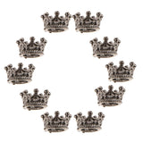 Maxbell 10 Pcs Mini Crown Charms Beads for Jewelry Findings Making 6 x11mm Silver Copper - Aladdin Shoppers