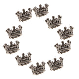 Maxbell 10 Pcs Mini Crown Charms Beads for Jewelry Findings Making 6 x11mm Silver Copper - Aladdin Shoppers