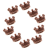 Maxbell 10 Pcs Mini Crown Charms Beads for Jewelry Findings Making 6 x11mm Red Copper - Aladdin Shoppers