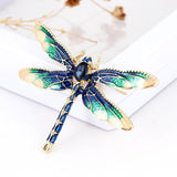 Maxbell Dragonfly Animal Alloy Pin Brooches Women Wedding Party Jewelry Gifts  Blue