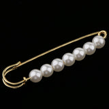 Maxbell 10 Pieces Luxury Imitation Pearls Safety Pin Brooch Pin Clip for Scarf Gown