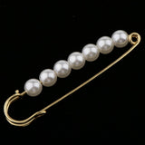 Maxbell 10 Pieces Luxury Imitation Pearls Safety Pin Brooch Pin Clip for Scarf Gown