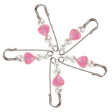 Maxbell 5 Pieces Imitation Pearls Safety Pin Brooch Pin Clip for Scarf Gown Pink - Aladdin Shoppers