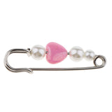 Maxbell 5 Pieces Imitation Pearls Safety Pin Brooch Pin Clip for Scarf Gown Pink - Aladdin Shoppers