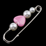 Maxbell 5 Pieces Imitation Pearls Safety Pin Brooch Pin Clip for Scarf Gown Pink - Aladdin Shoppers