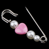 Maxbell 5 Pieces Imitation Pearls Safety Pin Brooch Pin Clip for Scarf Gown Pink - Aladdin Shoppers