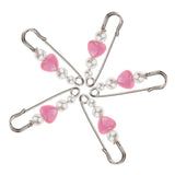 Maxbell 5 Pieces Imitation Pearls Safety Pin Brooch Pin Clip for Scarf Gown Pink - Aladdin Shoppers