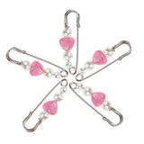 Maxbell 5 Pieces Imitation Pearls Safety Pin Brooch Pin Clip for Scarf Gown Pink - Aladdin Shoppers