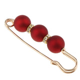 Maxbell ABS Pearls Rhinestone Spacer Beads Safety Pin Brooch Clip Scarf Hat Red - Aladdin Shoppers