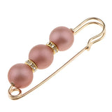 Maxbell ABS Pearls Rhinestone Spacer Beads Safety Pin Brooch Clip Scarf Hat Pink