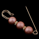 Maxbell 2 Pieces Pearls Rhinestone Spacer Beads Safety Pin Brooch Clip Scarf