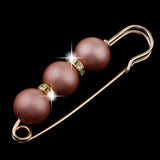 Maxbell 2 Pieces Pearls Rhinestone Spacer Beads Safety Pin Brooch Clip Scarf