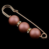 Maxbell 2 Pieces Pearls Rhinestone Spacer Beads Safety Pin Brooch Clip Scarf