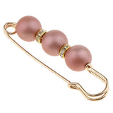 Maxbell 2 Pieces Pearls Rhinestone Spacer Beads Safety Pin Brooch Clip Scarf