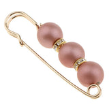 Maxbell 2 Pieces Pearls Rhinestone Spacer Beads Safety Pin Brooch Clip Scarf
