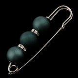 Maxbell 2 Pieces Pearls Rhinestone Spacer Beads Safety Pin Brooch Clip Scarf