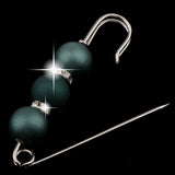 Maxbell 2 Pieces Pearls Rhinestone Spacer Beads Safety Pin Brooch Clip Scarf