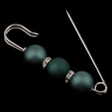 Maxbell 2 Pieces Pearls Rhinestone Spacer Beads Safety Pin Brooch Clip Scarf
