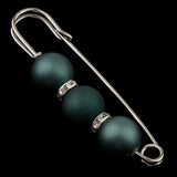 Maxbell 2 Pieces Pearls Rhinestone Spacer Beads Safety Pin Brooch Clip Scarf
