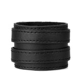 Maxbell Multi-color Double Tour PU Leather Wide Cuff Bracelet Men Accessory Black - Aladdin Shoppers