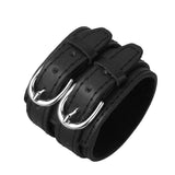 Maxbell Multi-color Double Tour PU Leather Wide Cuff Bracelet Men Accessory Black - Aladdin Shoppers