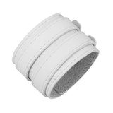 Maxbell Multi-color Double Tour PU Leather Wide Cuff Bracelet Men Accessory White - Aladdin Shoppers