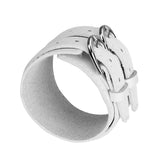 Maxbell Multi-color Double Tour PU Leather Wide Cuff Bracelet Men Accessory White - Aladdin Shoppers
