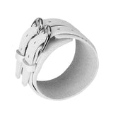 Maxbell Multi-color Double Tour PU Leather Wide Cuff Bracelet Men Accessory White - Aladdin Shoppers