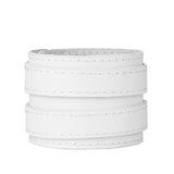 Maxbell Multi-color Double Tour PU Leather Wide Cuff Bracelet Men Accessory White - Aladdin Shoppers