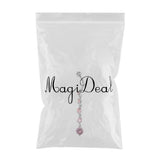 Maxbell Maxbell Sexy Stainless Steel CZ Crystal Navel Belly Button Ring Dangle Silver Pink