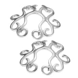 Maxbell 2 Pairs Non-piercing Stainless Steel Adjustable Screw Flower Nipple Shield