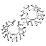 Maxbell 2 Pairs Fake Nipplering Non-piercing Steel Adjustable Screw Flower Ring